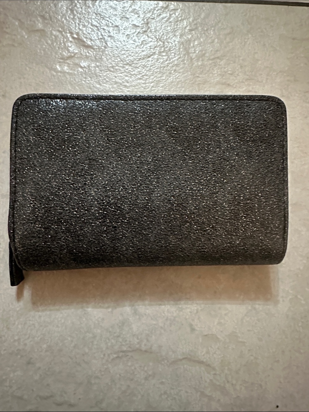 KENNETH COLE REACTION Y2K Black Glitter Fold-Over Wallet with Logo Button EUC - Picture 3 of 8